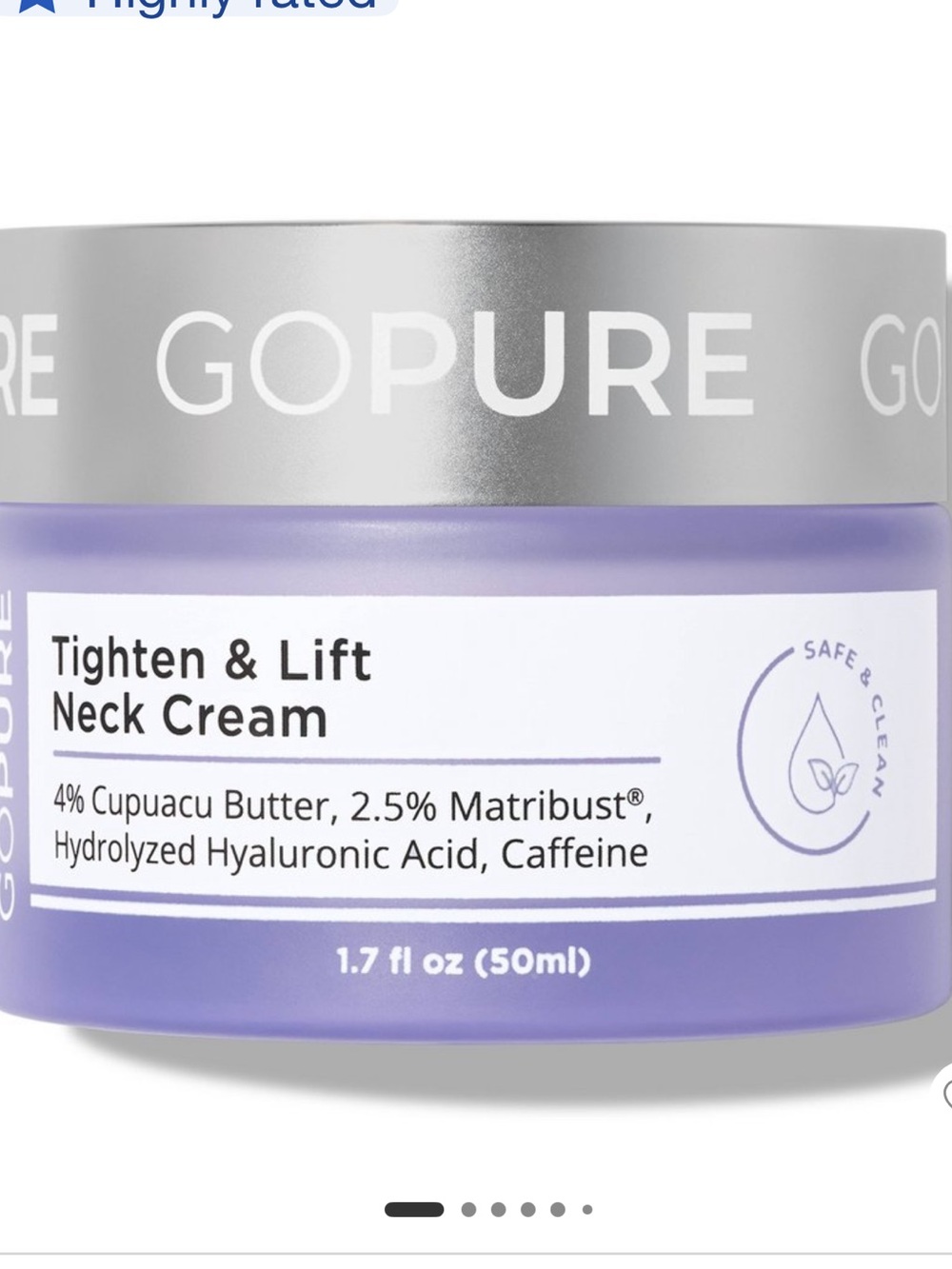 goPure Firm & Lift Neck Cream - 1.7 fl oz Brand New